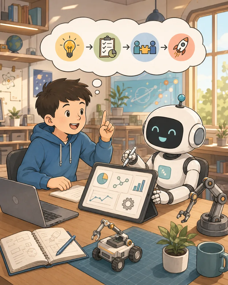 人机共生制 · 少年与 AI 机器人并肩共创