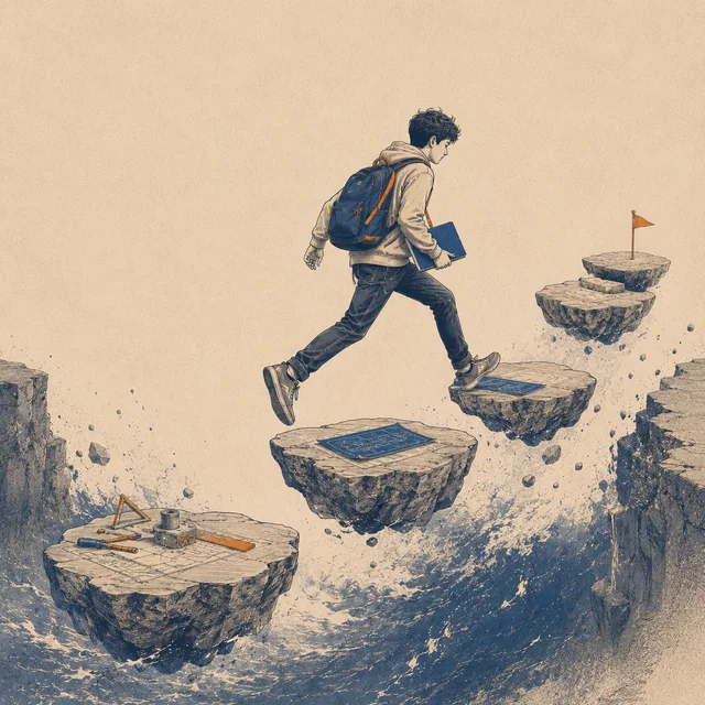 能力行动型：在浮石间向前迈步，边做边走
